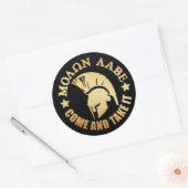 Spartan Warrior Gold Ronde Sticker (Envelop)