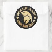 Spartan Warrior Gold Ronde Sticker (Tas)