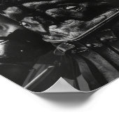 Spartan Warrior in zwart-wit pantser Poster (Hoek)