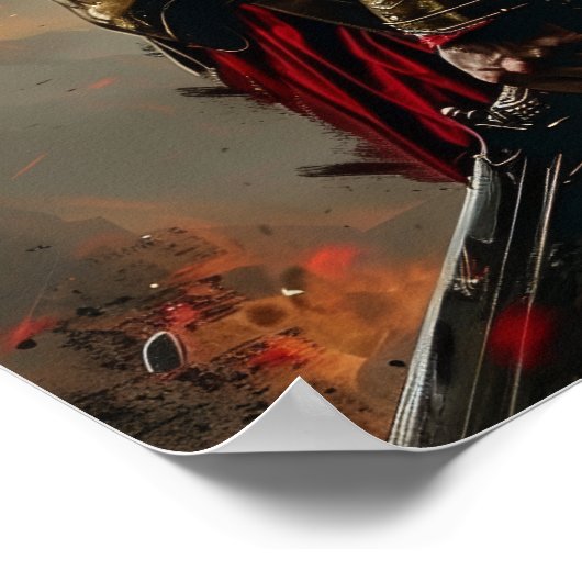 Spartan Warrior Poster op groene achtergrond (Hoek)