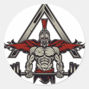 Spartan Warrior Ronde Sticker