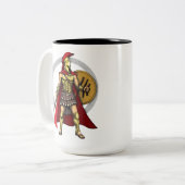 Spartan Warrior Tweekleurige Koffiemok (Voorkant links)