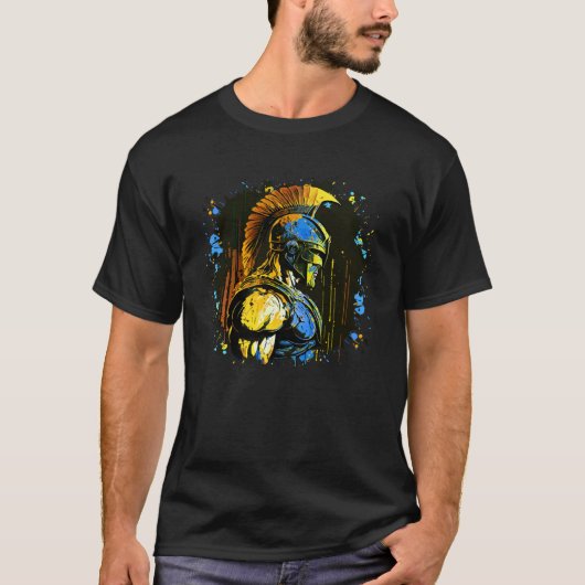 Spartan Warrior Workout Fighter Grieks Gladiator G T-shirt (Voorkant)