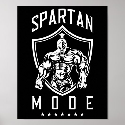 Spartan Workout Mode Fitness Gym Sparta Bodybuildi Poster (Voorkant)