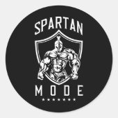 Spartan Workout Mode Fitness Gym Sparta Bodybuildi Ronde Sticker (Voorkant)