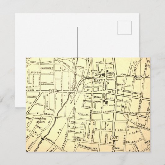 Spartanburg, kaart van het SC (Voorkant / Achterkant)