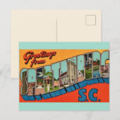 Spartanburg SC Groet Briefkaart (Voorkant / Achterkant)