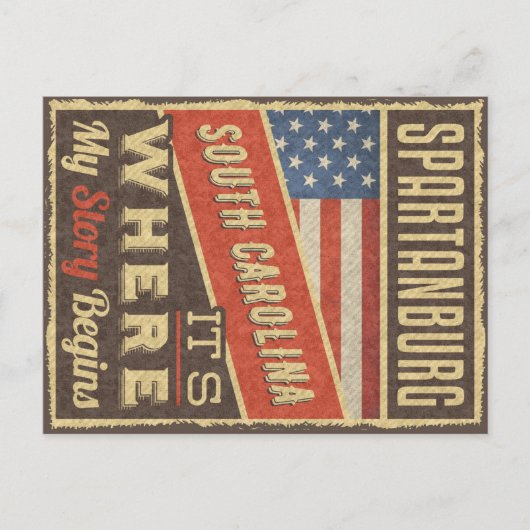 Spartanburg South Carolina Briefkaart (Voorkant)