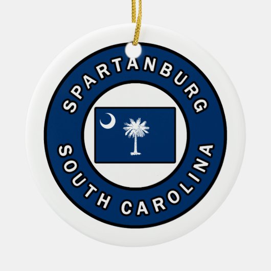 Spartanburg South Carolina Keramisch Ornament (Voorkant)