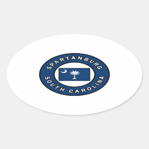 Spartanburg South Carolina Ovale Sticker