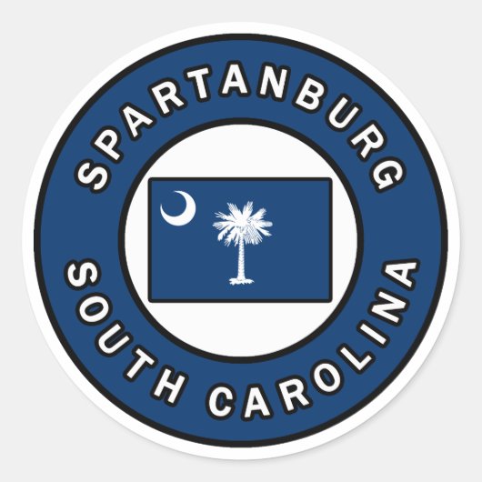 Spartanburg South Carolina Ronde Sticker (Voorkant)
