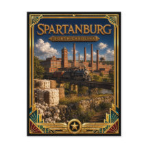 Spartanburg South Carolina Vintage Art Deco Goud
