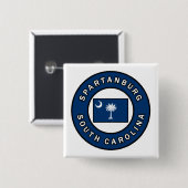 Spartanburg Zuid-Carolina Vierkante Button 5,1 Cm (Voorkant /achterkant)