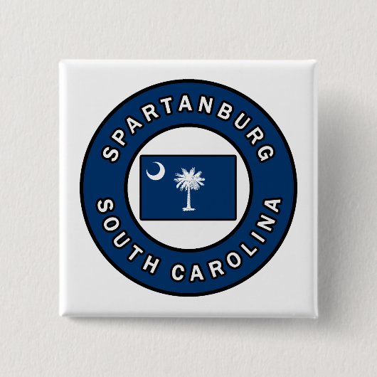 Spartanburg Zuid-Carolina Vierkante Button 5,1 Cm (Voorkant)