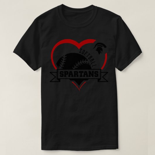 Spartans Softball Heart Sport T-shirt (Design voorkant)
