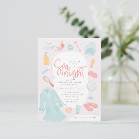 Spa's met een brutale doucheuitnodiging briefkaart (Staand voorkant)