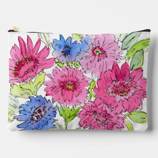 Spashes Bachelor Button Blooms Make-up Bag Etui (Voorkant)