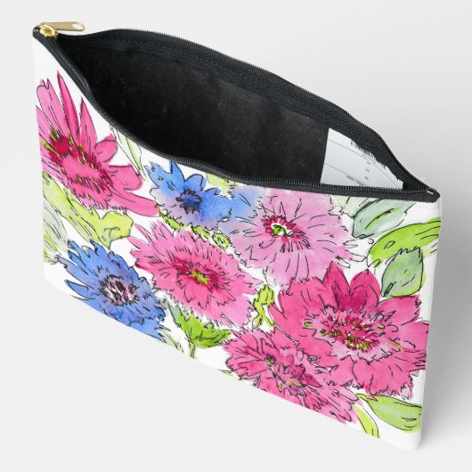 Spashes Bachelor Button Blooms Make-up Bag Etui (Open)