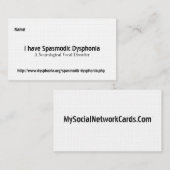 Spasmodische dysfonie, een neurologisch voca... Bu Visitekaartje (Voorkant / Achterkant)