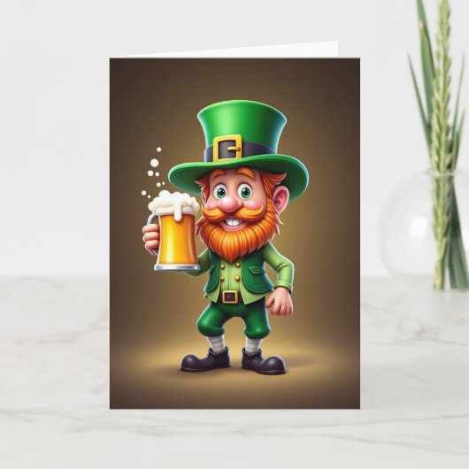 Spaßige Ierse Leprechaun Kaart (Voorkant)