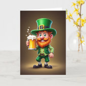 Spaßige Ierse Leprechaun Kaart (Gele Bloem)