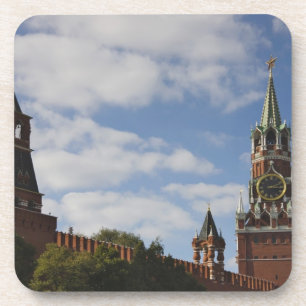 Spasskaya-toren op het Rode Plein, Moskou, Rusland Onderzetter