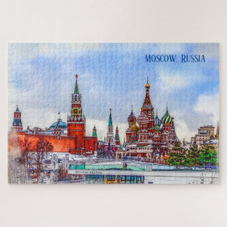 Spassky Tower en Moskou Kremlin, Rusland. Legpuzzel
