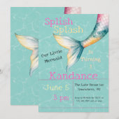 spat | Betoverende zeemeermin verjaardagsfeestje Kaart (Voorkant / Achterkant)