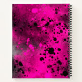 Spat-effekt roze & zwart notitieboek (Achterkant)