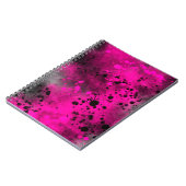 Spat-effekt roze & zwart notitieboek (Linkerzijde)