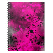 Spat-effekt roze & zwart notitieboek (Voorkant)