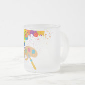 spat verf, kwast matglas koffiemok (Voorkant rechts)