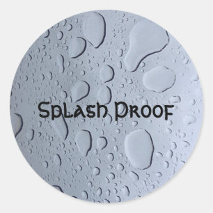 Spatbestendig aangepaste tekst Waterdruppels Achte Ronde Sticker