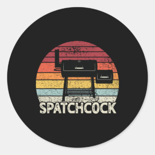 Spatch Kip Retro BBQ Roker Grill voor Grillen Ronde Sticker