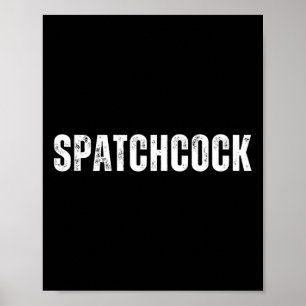Spatch Minimalistische Grill Grappige Thanksgiving Poster
