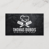 Spatel en Chef Pet Logo | culinair koken Visitekaartje (Voorkant)