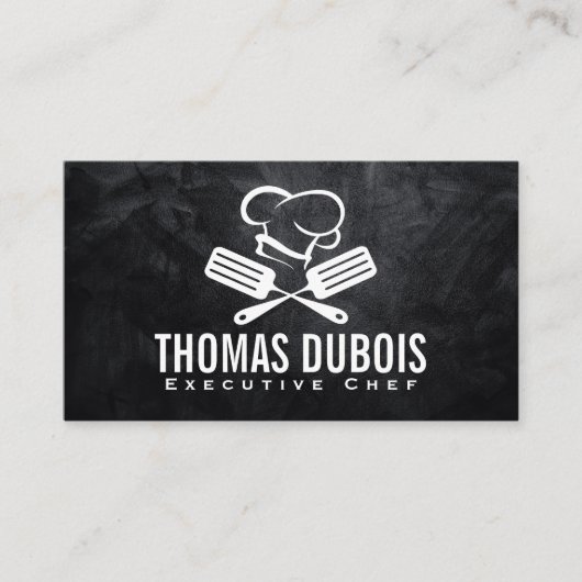 Spatel en Chef Pet Logo | culinair koken Visitekaartje (Voorkant)