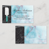 spatel | oceaangraniet | zwart marmer visitekaartje (Voorkant / Achterkant)