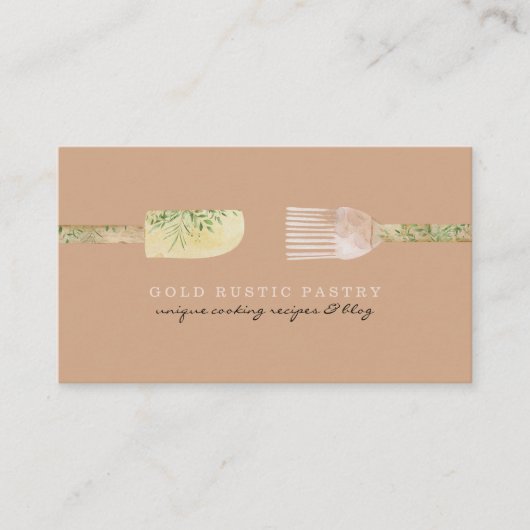 Spatellepelmoes van gebak, roestbruin visitekaartje (Voorkant)
