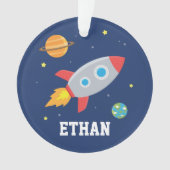 Spatelraket Lancering, Kids Gepersonaliseerd Ornament (voorkant)