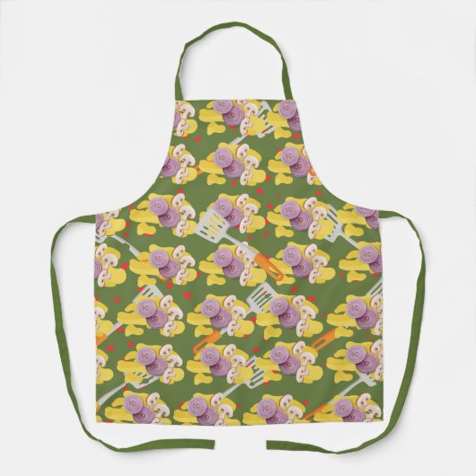 Spatels en roerei groen schort (Voorkant)