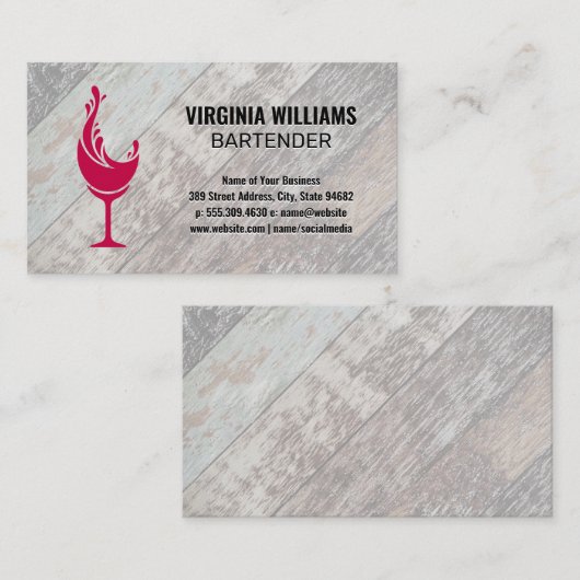 spatglas | Houten planken achtergrond Visitekaartje (Voorkant / Achterkant)