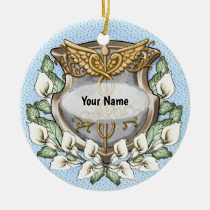 Spath lelie schild caduceus keramisch ornament