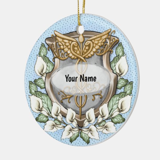 Spath Lily Shield aangepaste Verpleegkundige ornam Keramisch Ornament (Links)