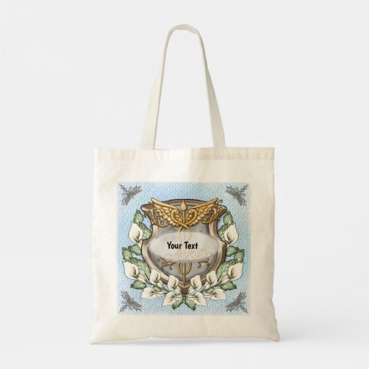 Spath lily shield caduceus tote bag (Achterkant)
