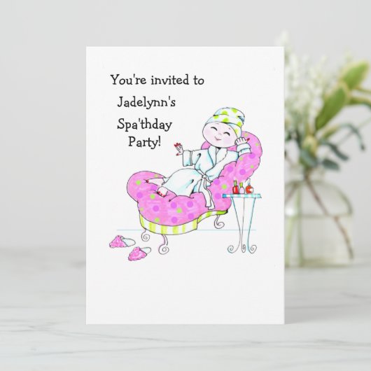 Spa'thday Party Invitation Kaart (Staand voorkant)