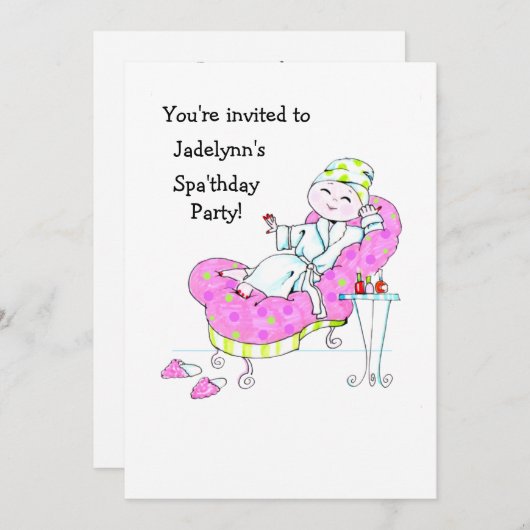 Spa'thday Party Invitation Kaart (Voorkant / Achterkant)