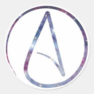Spatie-atheïstisch symbool ronde sticker