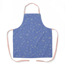 Spatie Doodle Patroon Lavendelblauw Schort