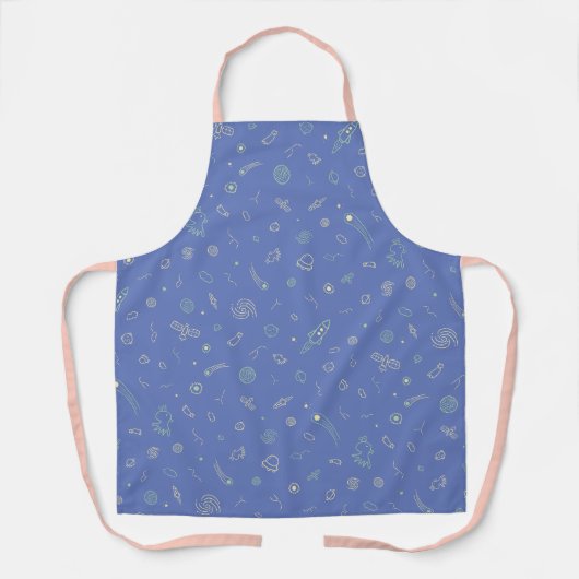 Spatie Doodle Patroon Lavendelblauw Schort (Voorkant)